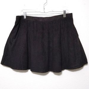 Candie's black lace lasercut faux suede mini skirt